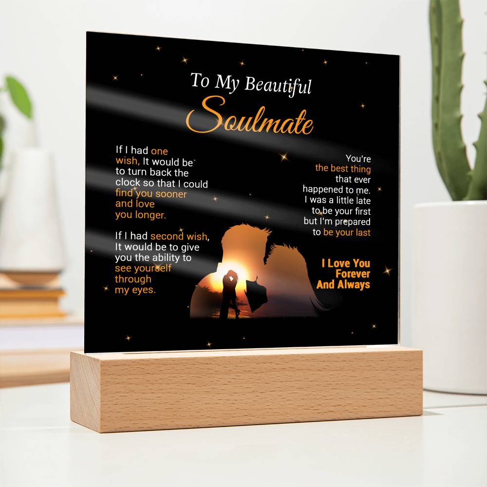 To My Soulmate Acrylic Plaque,  Wife Birthday Gift, Wife on Anniversary, Christmas Gift