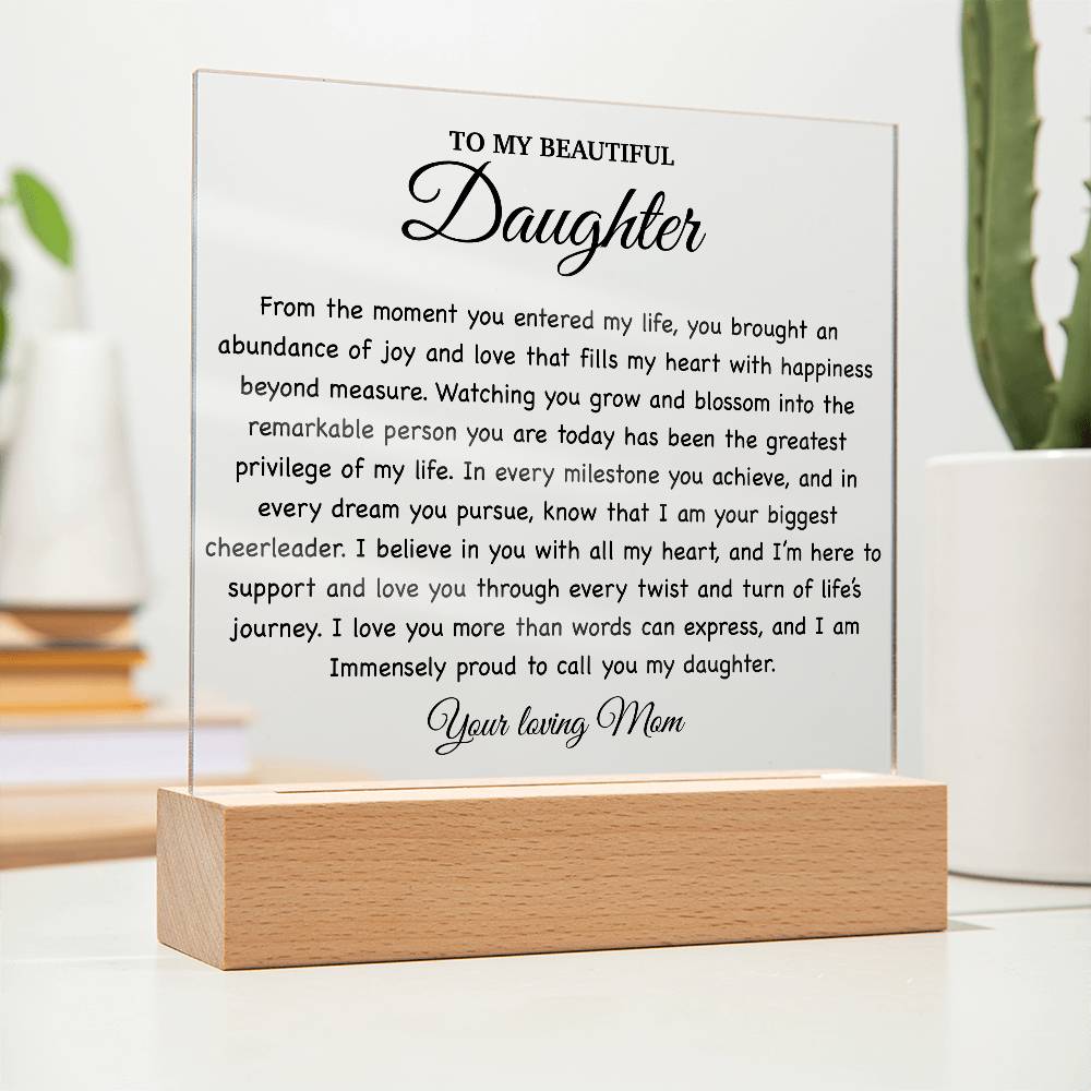To My Daughter Acrylic Plaque, Gift for Daughter, Daughter Birthday Gift From Dad