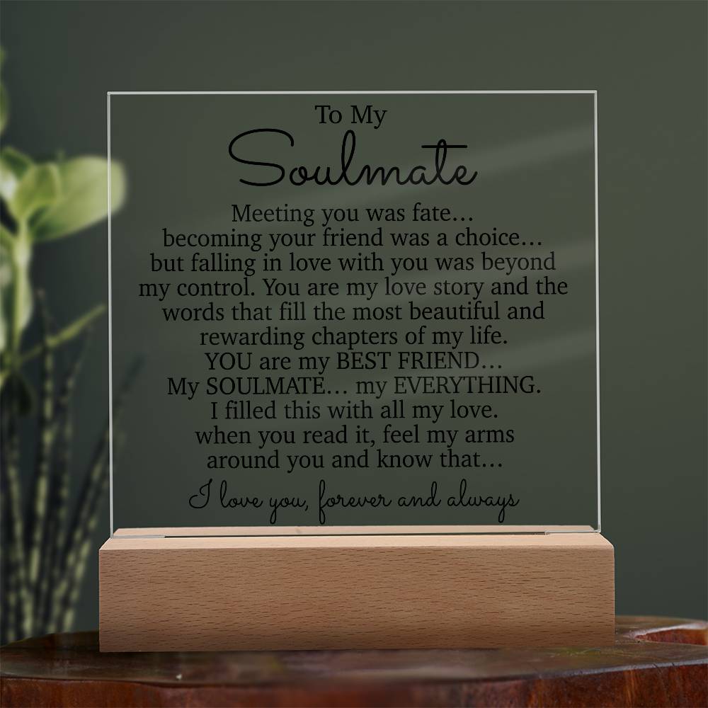 To My Soulmate Acrylic Plaque, Gifts for Wife, Soulmate from Husband Soulmate Gift 2_2