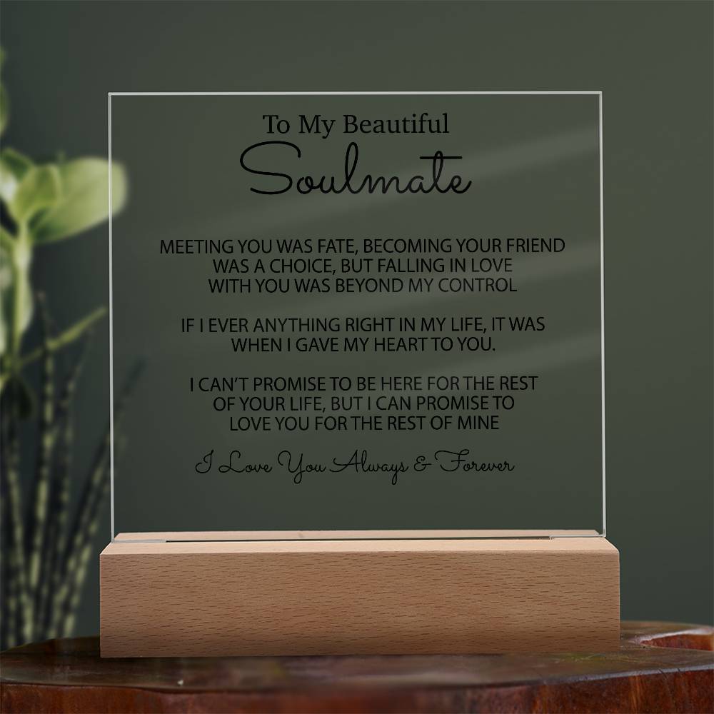 To My Soulmate Acrylic Plaque, Gifts for Wife, Soulmate from Husband Soulmate Gift 1_2
