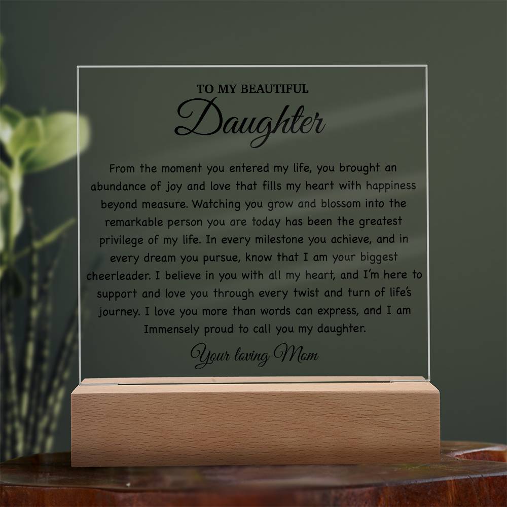 To My Daughter Acrylic Plaque, Gift for Daughter, Daughter Birthday Gift From Dad