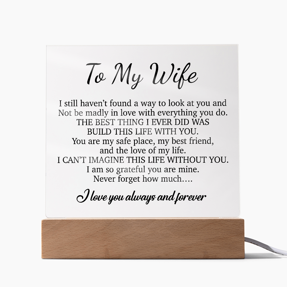 To My Wife Acrylic Plaque,  Wife Birthday Gift, Wife on Anniversary, Christmas Gift