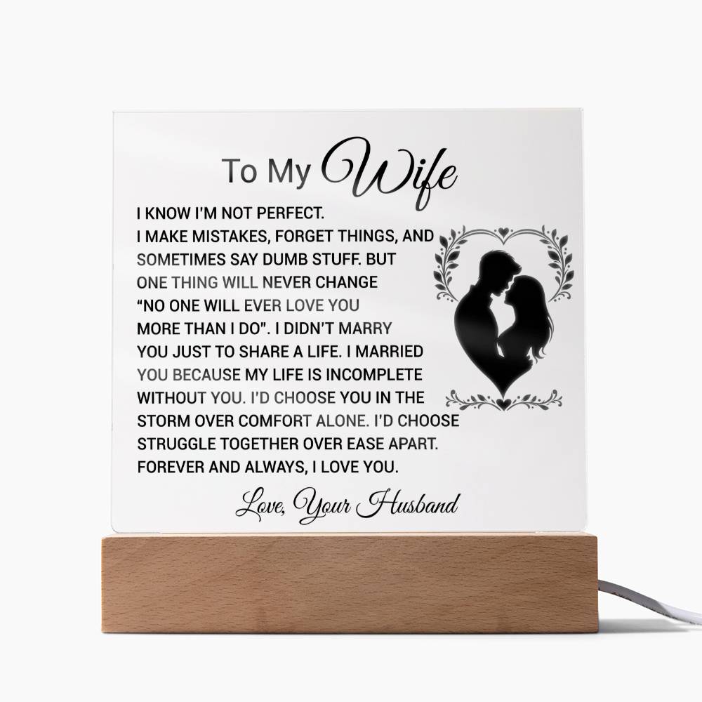 To My Wife Acrylic Plaque,  Wife Birthday Gift, Wife on Anniversary, Christmas Gift