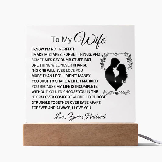 To My Wife Acrylic Plaque,  Wife Birthday Gift, Wife on Anniversary, Christmas Gift