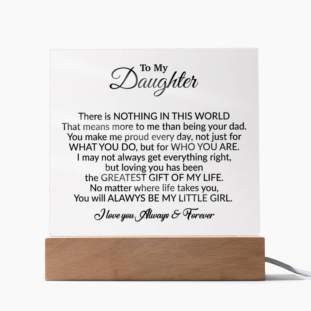 To My Daughter Acrylic Plaque, Gift from Mom,Birthday Gift for Daughter 6_8