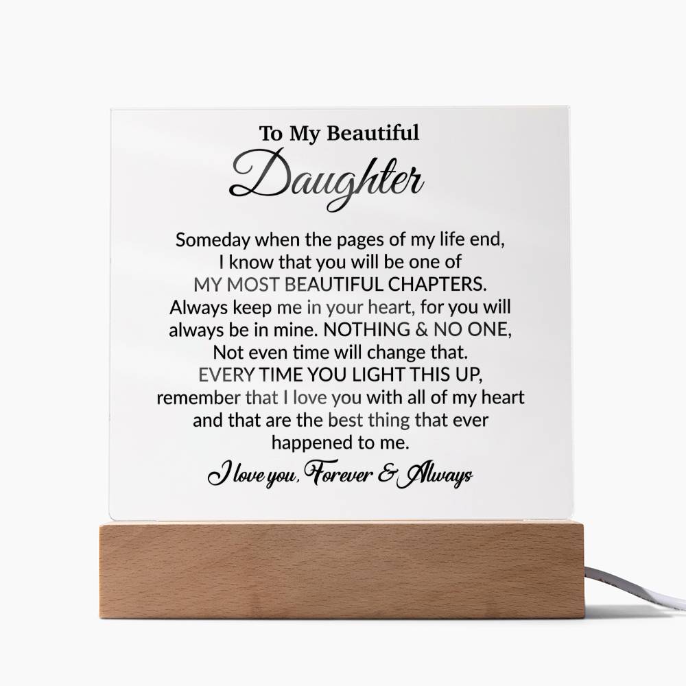 To My Daughter Acrylic Plaque, Gift from Mom,Birthday Gift for Daughter