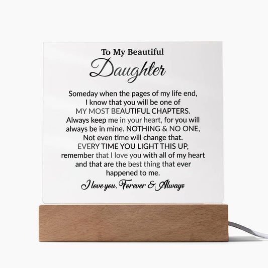 To My Daughter Acrylic Plaque, Gift from Mom,Birthday Gift for Daughter