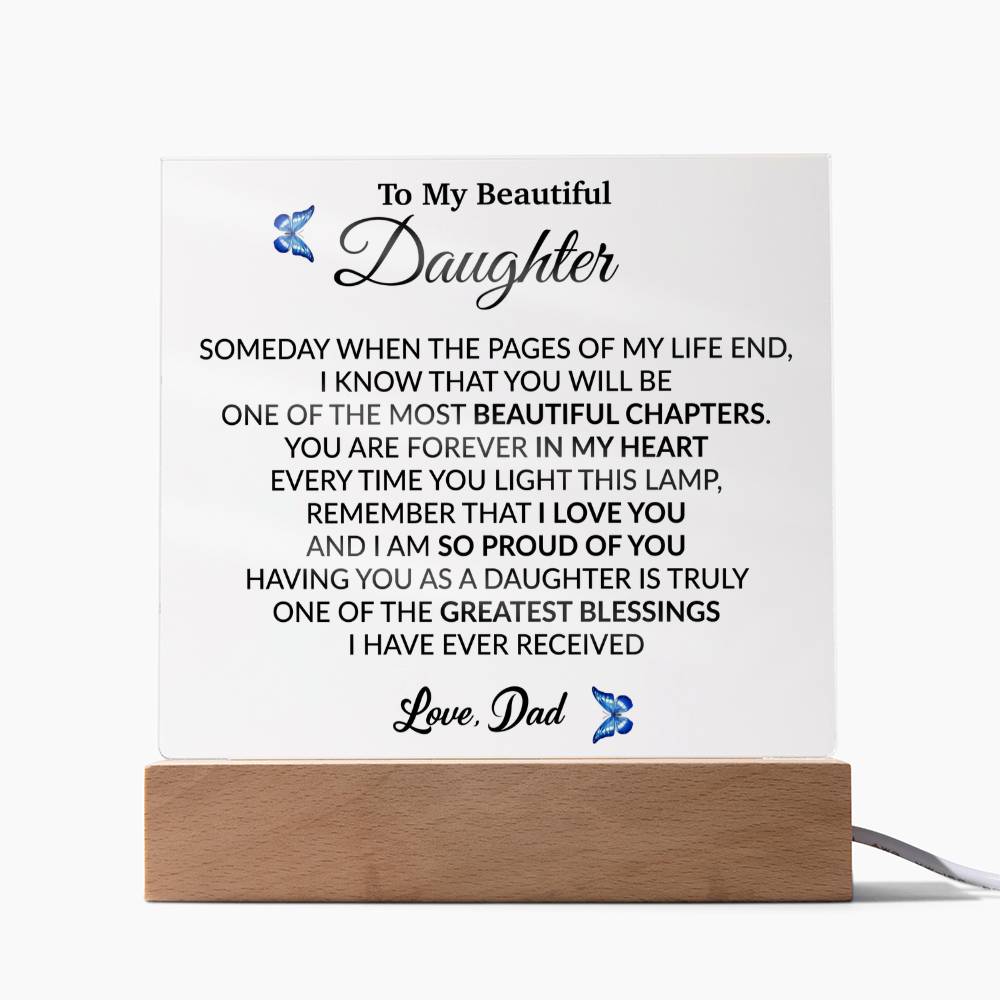 To My Daughter Acrylic Plaque, Gift from Mom,Birthday Gift for Daughter