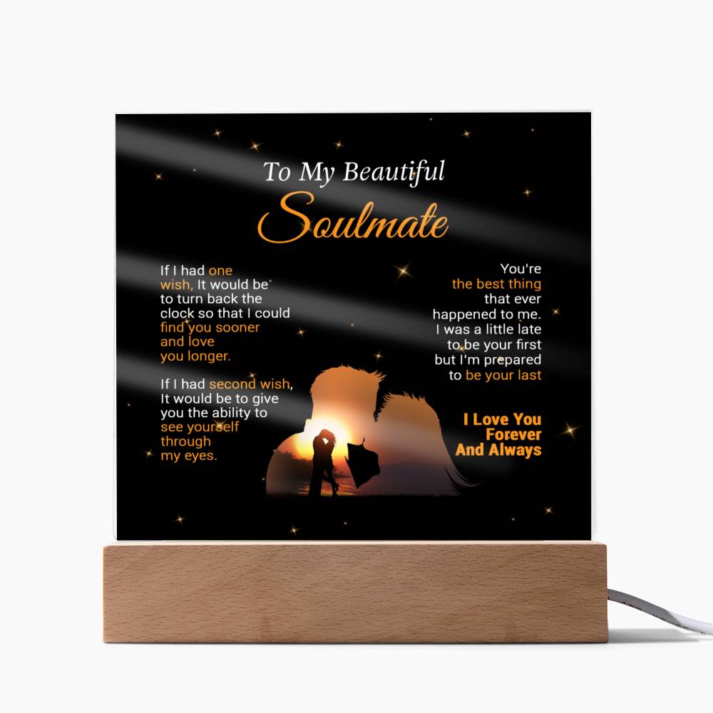To My Soulmate Acrylic Plaque,  Wife Birthday Gift, Wife on Anniversary, Christmas Gift