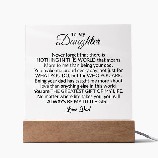 To My Daughter Acrylic Plaque, Gift from Dad ,Birthday Gift for Daughter