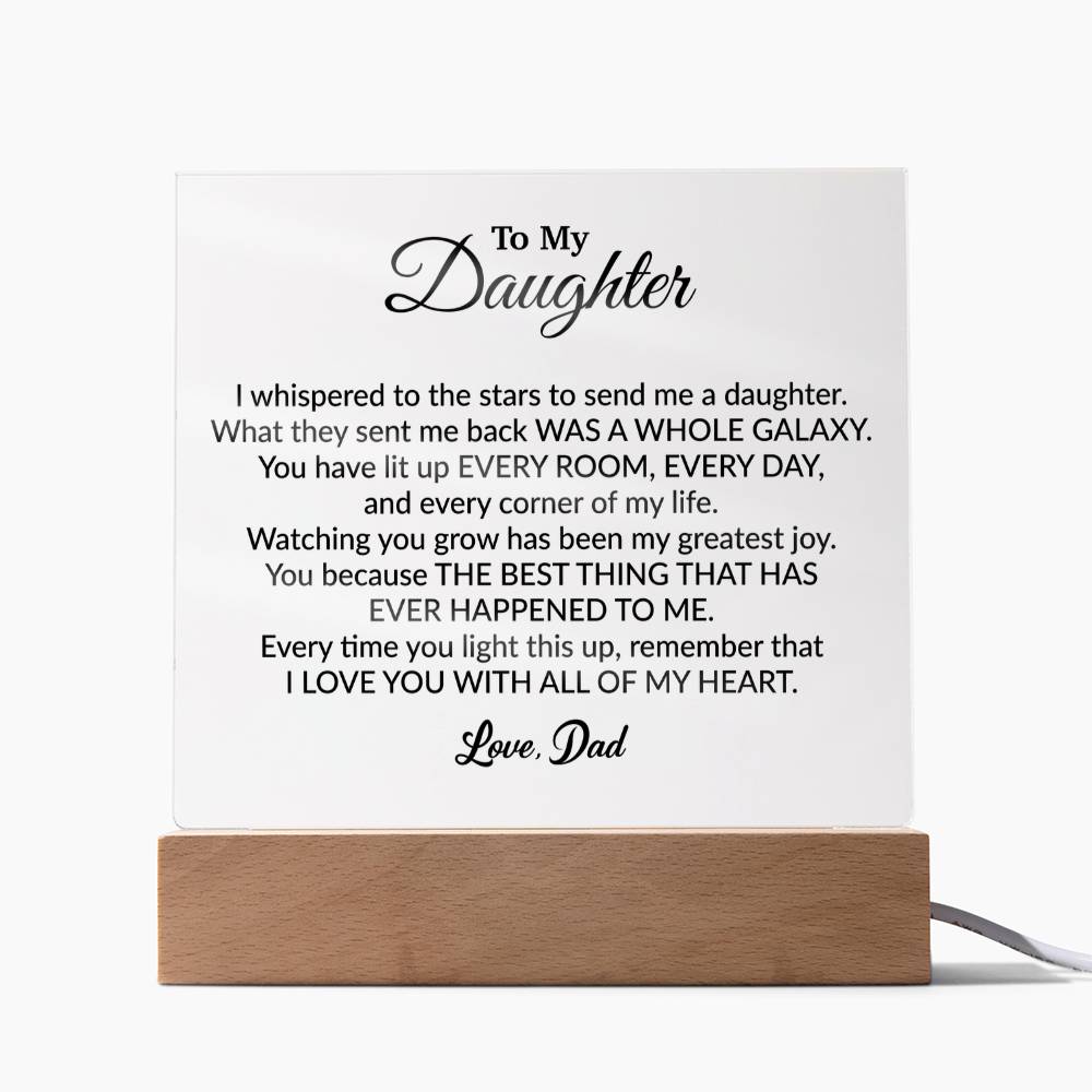 To My Daughter Acrylic Plaque, Gift from Dad ,Birthday Gift for Daughter