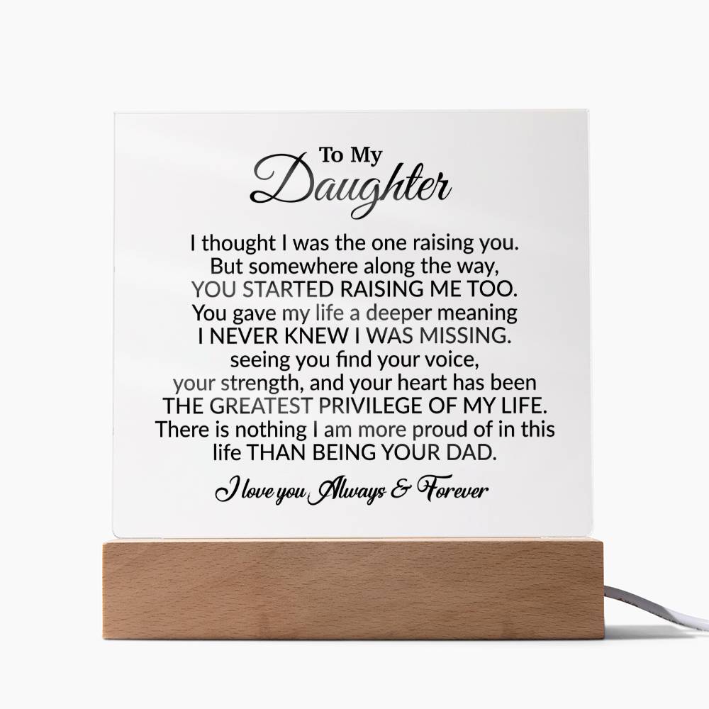 To My Daughter Acrylic Plaque, Gift from Mom,Birthday Gift for Daughter