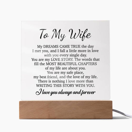 To My Wife Acrylic Plaque,  Wife Birthday Gift, Wife on Anniversary, Christmas Gift