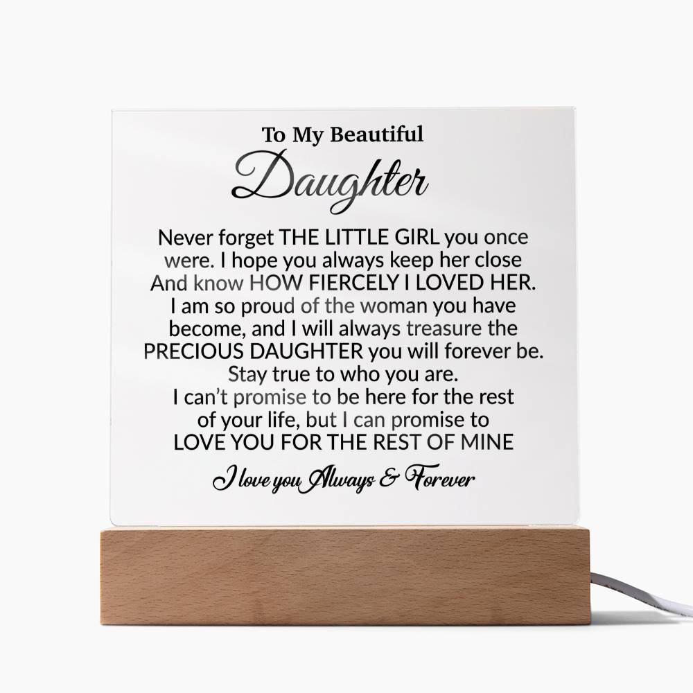 To My Daughter Acrylic Plaque, Gift from Mom,Birthday Gift for Daughter