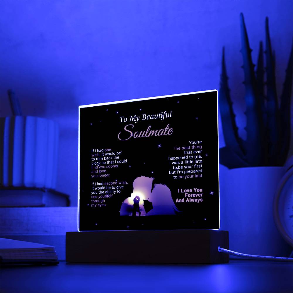 To My Soulmate Acrylic Plaque,  Wife Birthday Gift, Wife on Anniversary, Christmas Gift