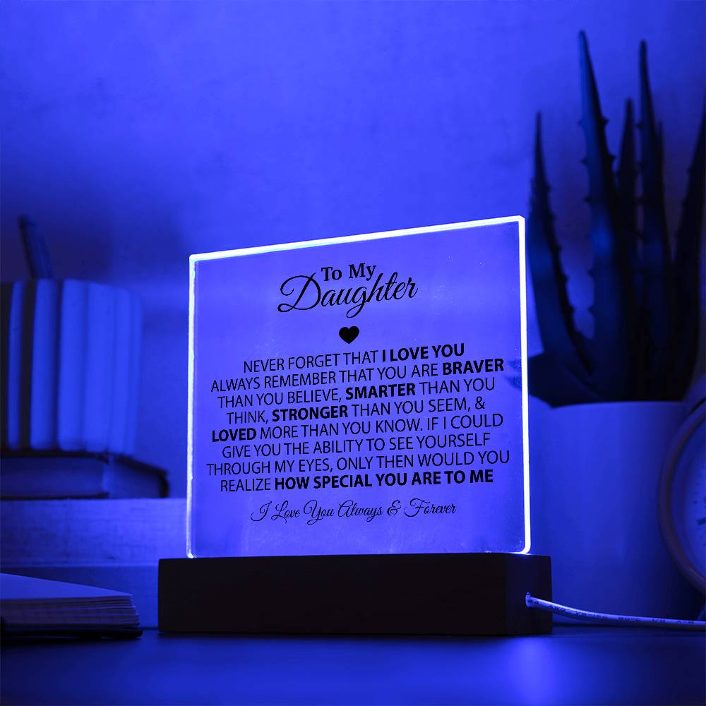 To My Daughter Acrylic Plaque, Birthday Gift for Daughter, Christmas Gift
