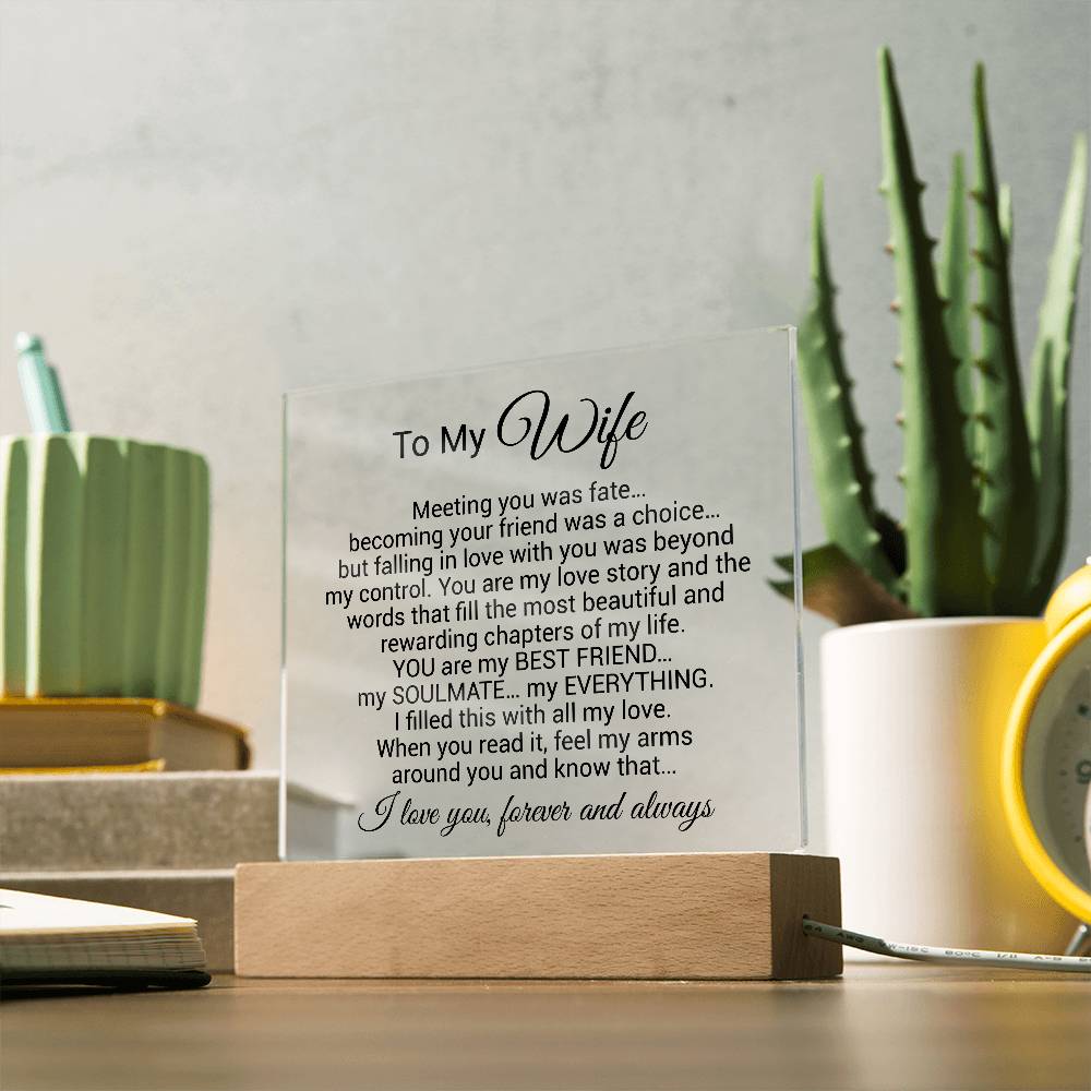 To My Wife Acrylic Plaque,  Wife Birthday Gift, Wife on Anniversary, Christmas Gift 9_4