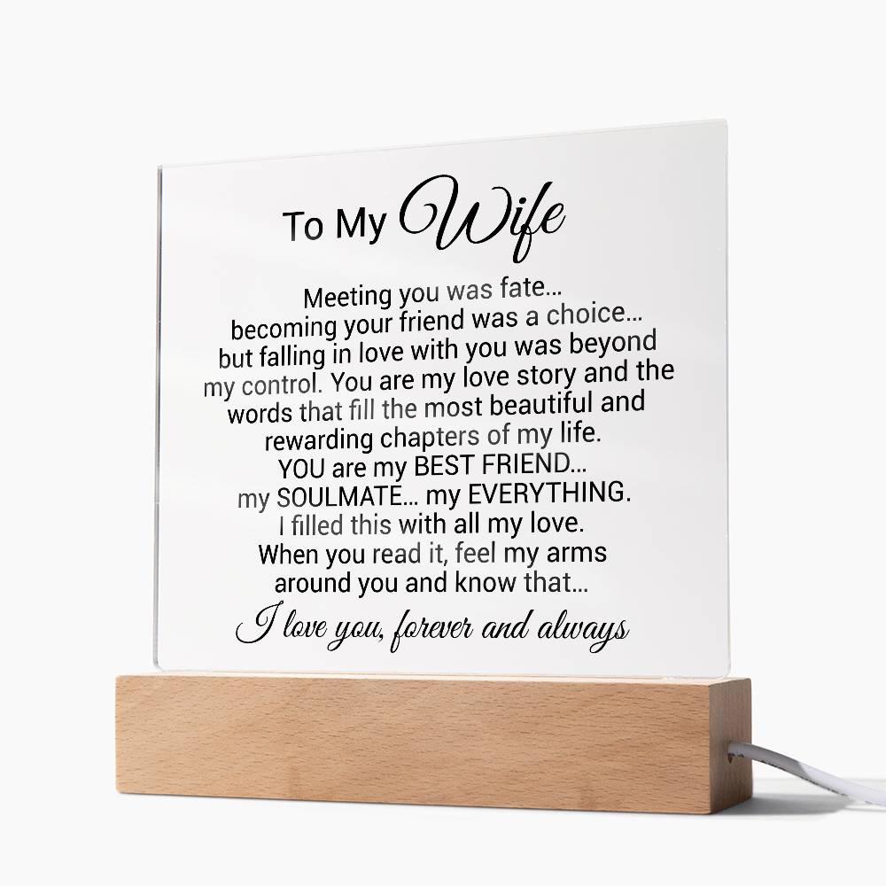 To My Wife Acrylic Plaque,  Wife Birthday Gift, Wife on Anniversary, Christmas Gift 9_4
