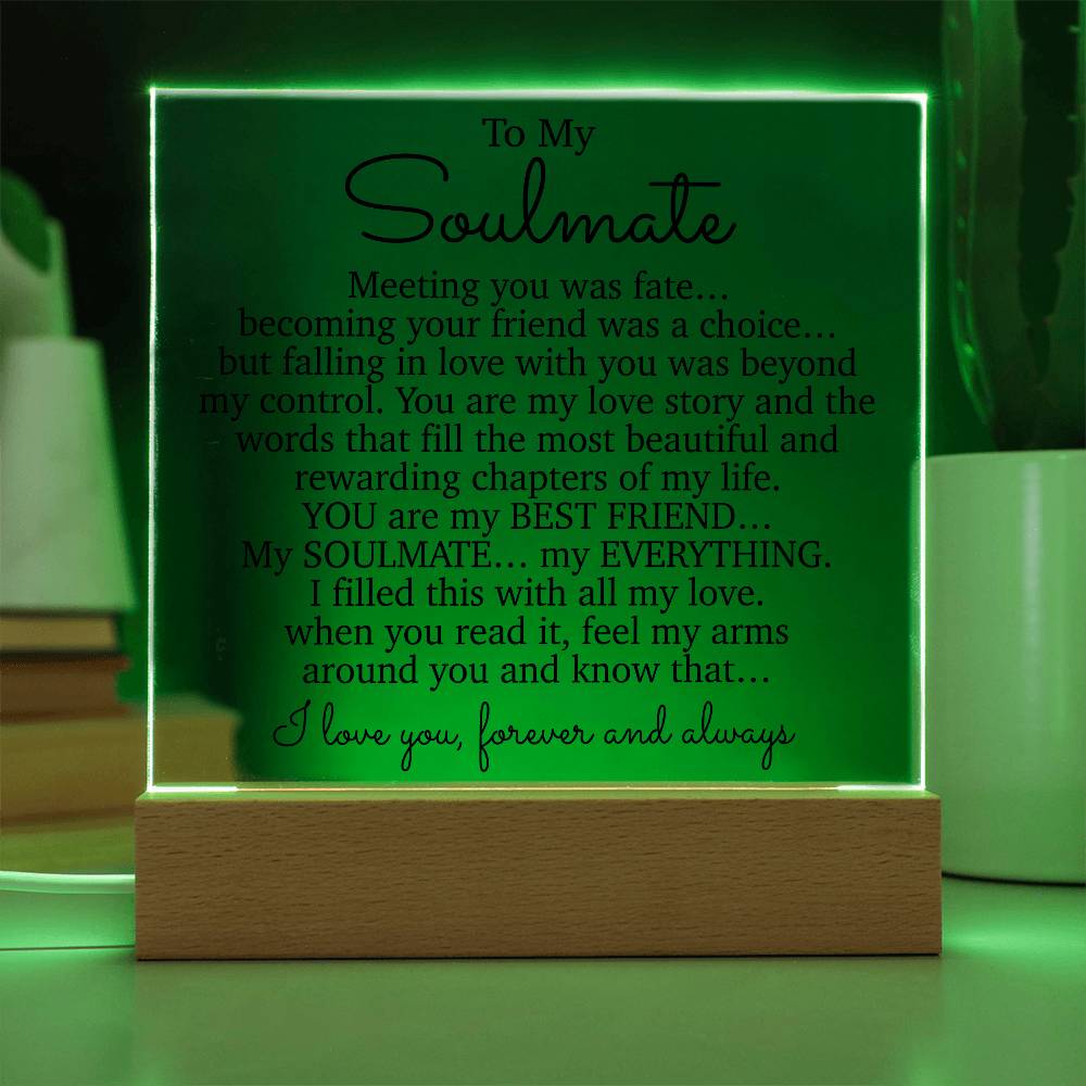 To My Soulmate Acrylic Plaque, Gifts for Wife, Soulmate from Husband Soulmate Gift 2_2