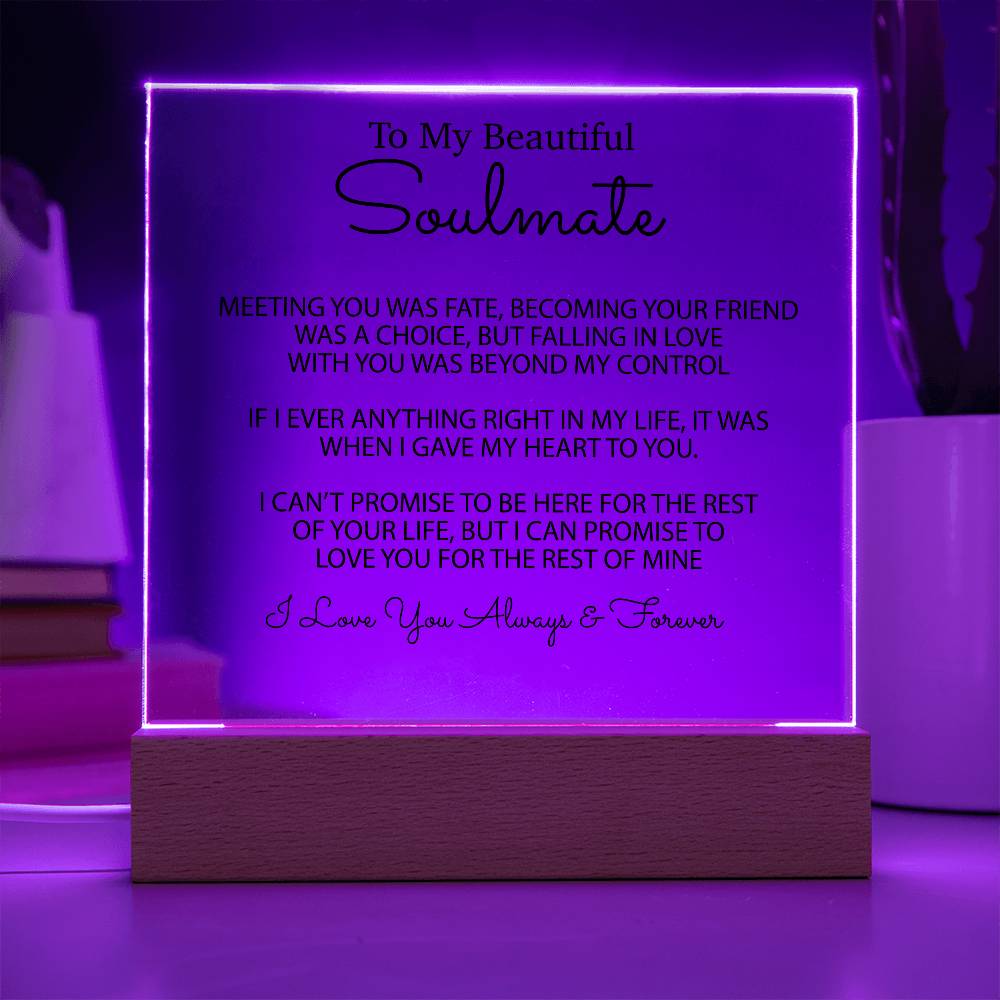 To My Soulmate Acrylic Plaque, Gifts for Wife, Soulmate from Husband Soulmate Gift 1_2