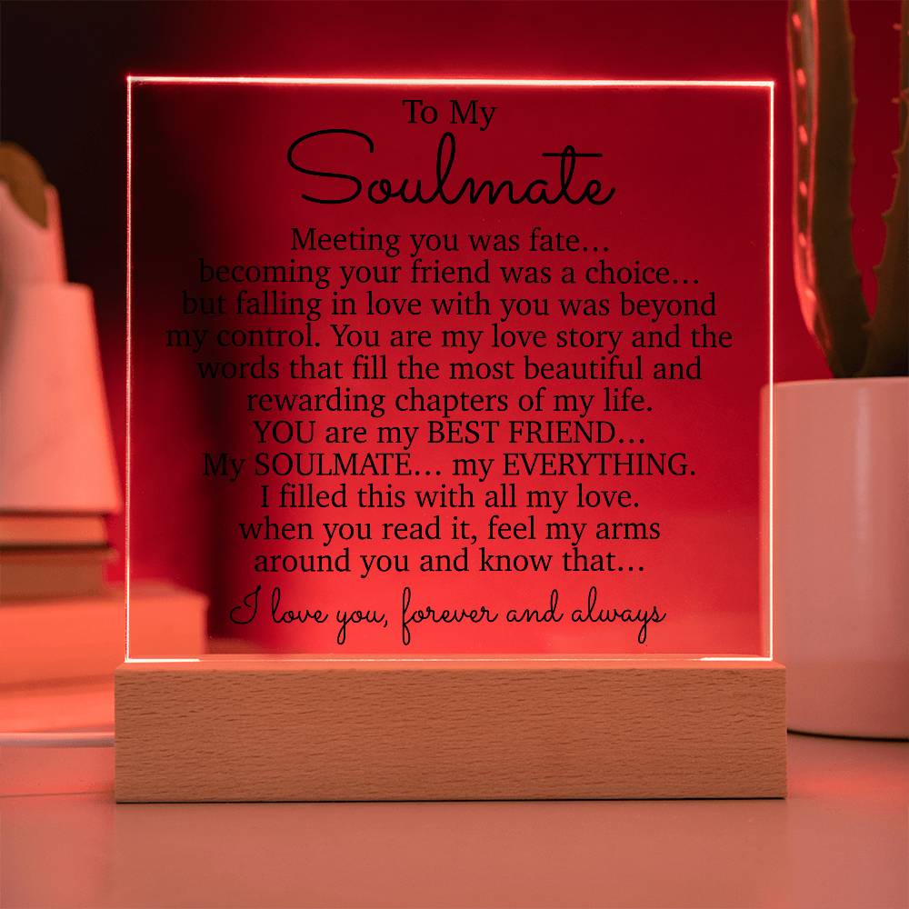 To My Soulmate Acrylic Plaque, Gifts for Wife, Soulmate from Husband Soulmate Gift 2_2