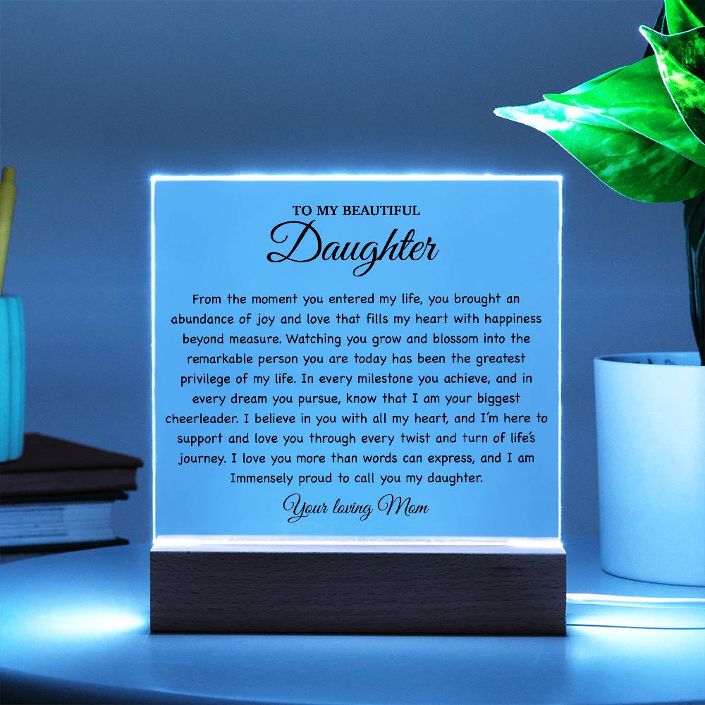 To My Daughter Acrylic Plaque, Gift for Daughter, Daughter Birthday Gift From Dad