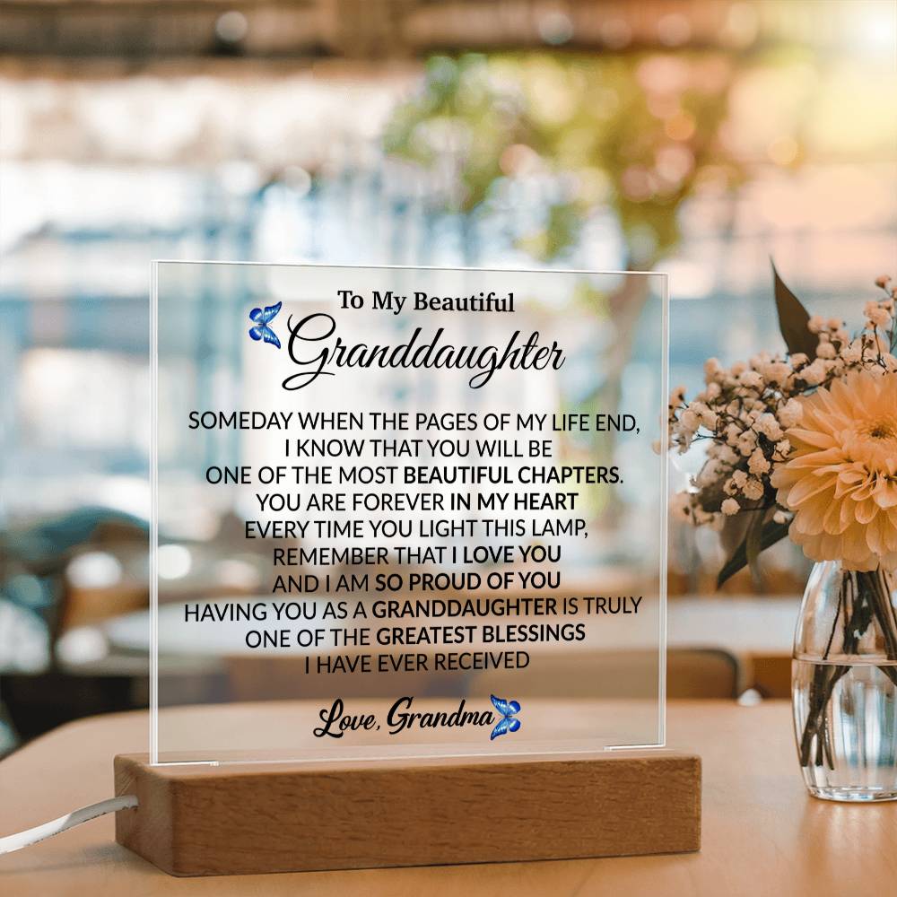 To My Grandaughter Acrylic Plaque, Gift from Grandma,Birthday Gift for Grandma