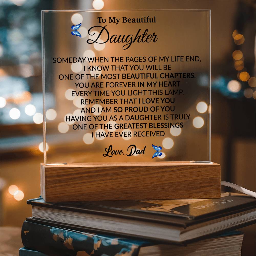 To My Daughter Acrylic Plaque, Gift from Mom,Birthday Gift for Daughter