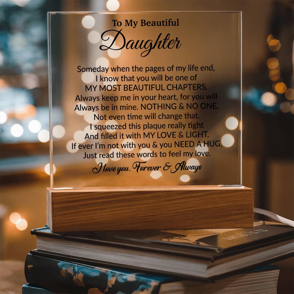 To My Daughter Acrylic Plaque, Gift from Mom,Birthday Gift for Daughter