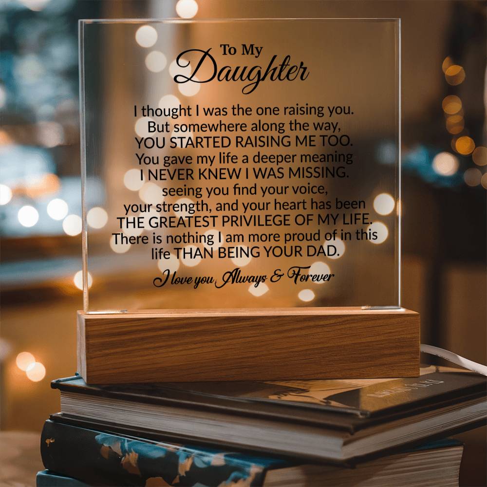 To My Daughter Acrylic Plaque, Gift from Mom,Birthday Gift for Daughter