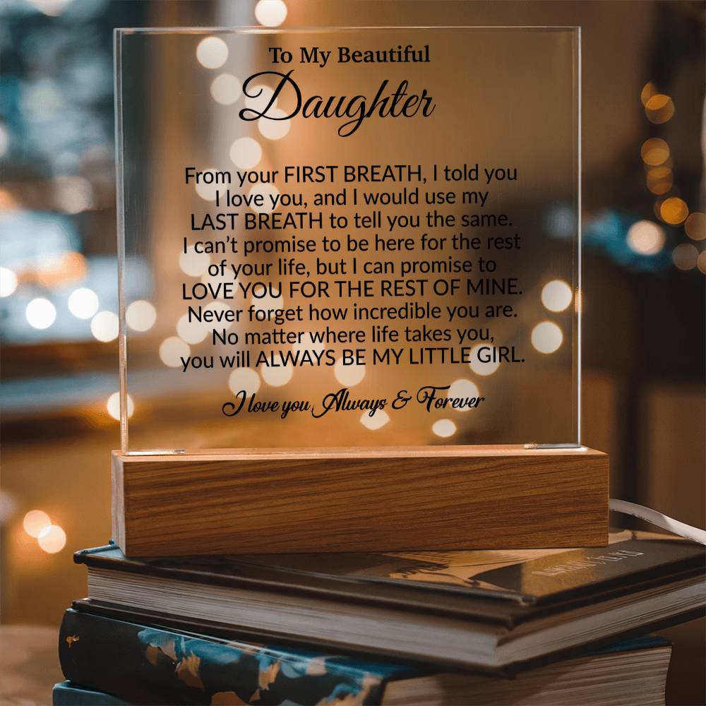 To My Daughter Acrylic Plaque, Gift from Mom,Birthday Gift for Daughter
