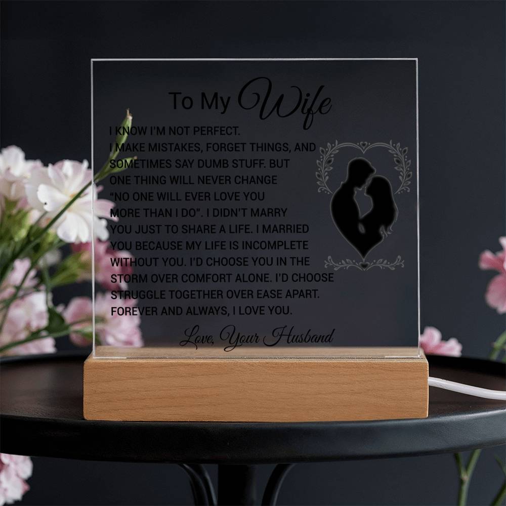 To My Wife Acrylic Plaque,  Wife Birthday Gift, Wife on Anniversary, Christmas Gift