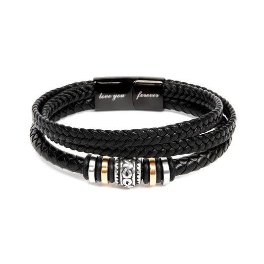 To My Son Bracelet, Mens Vegan Leather Braided Bracelet, Graduation Gift From Mom, Gift for Son from Mom