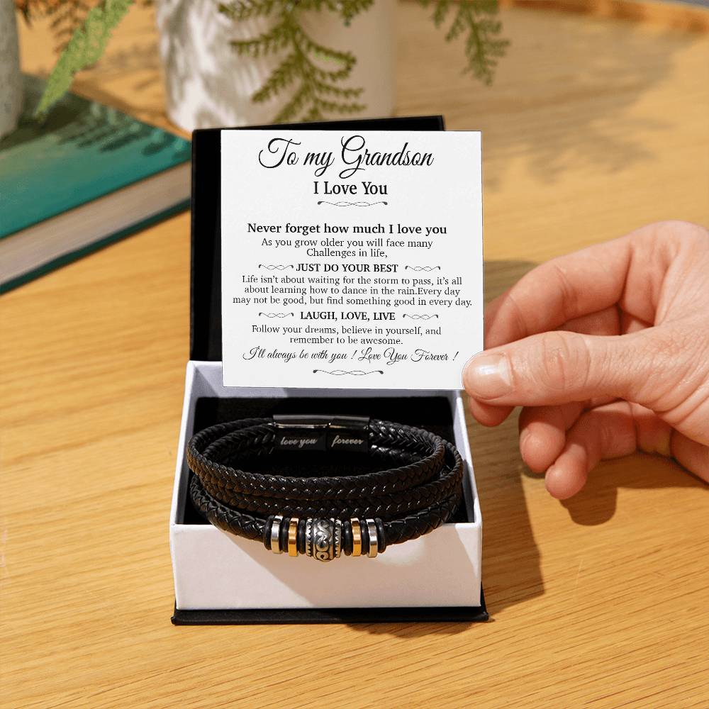 To My Grandson Bracelet Necklace,Grandson Gifts From Grandma, Chrismas Gift, Birthday Gift for Him