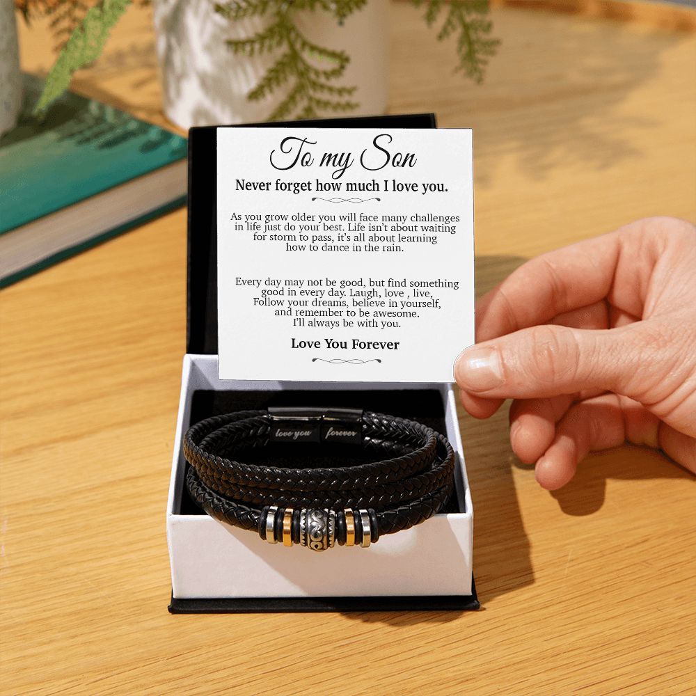 To My Son Bracelet Necklace,Son Gift from Mom Dad, Chrismas Gift, Birthday Gift for Him