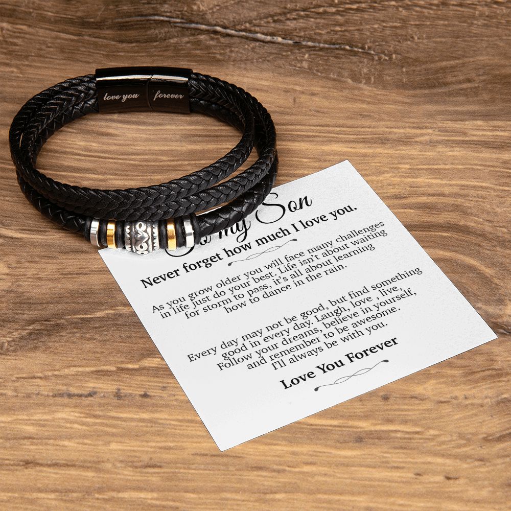 To My Son Bracelet Necklace,Son Gift from Mom Dad, Chrismas Gift, Birthday Gift for Him