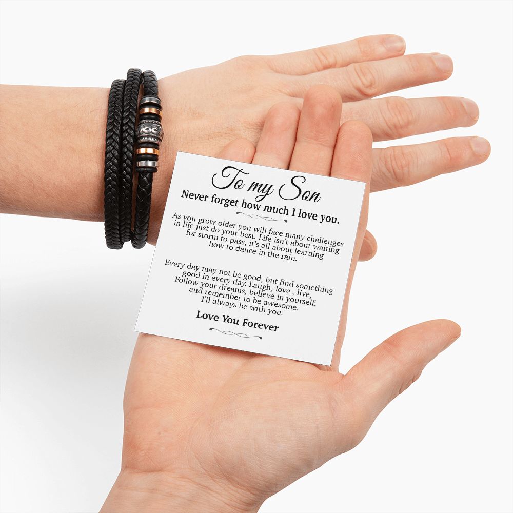 To My Son Bracelet Necklace,Son Gift from Mom Dad, Chrismas Gift, Birthday Gift for Him