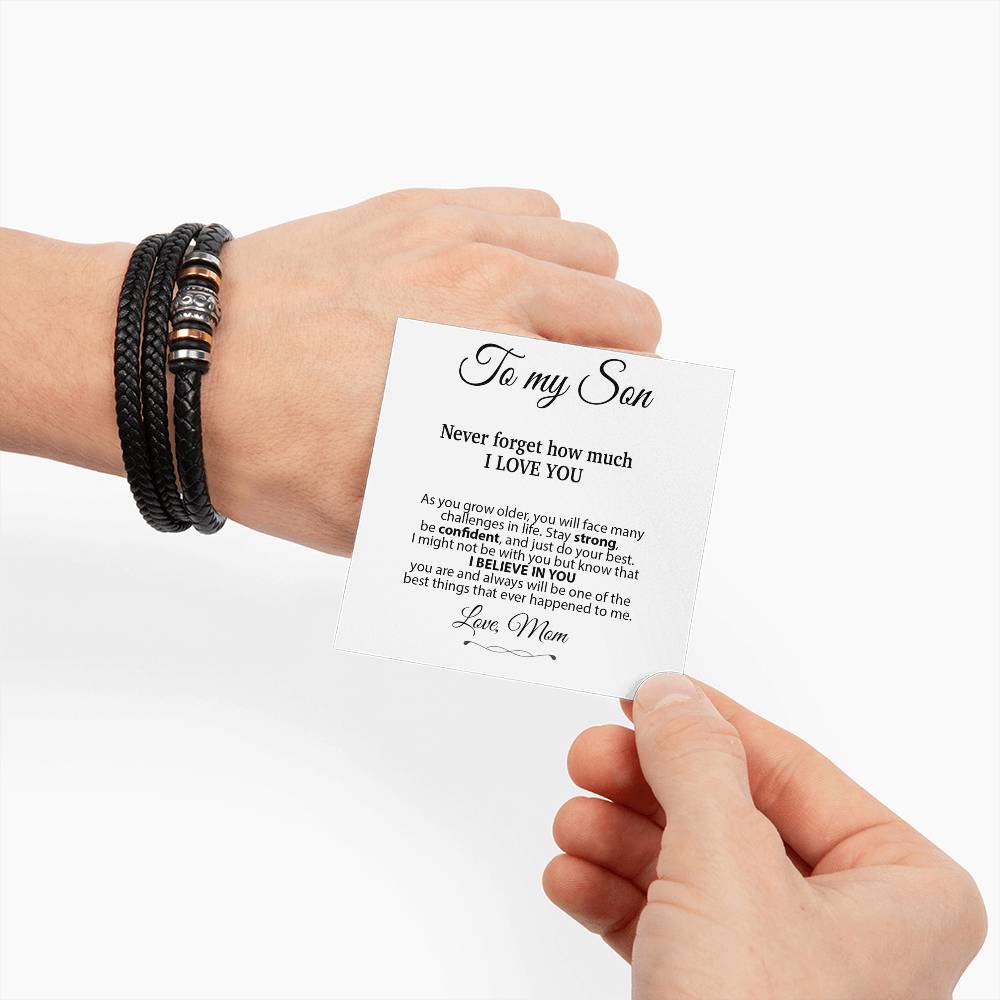 To My Son Bracelet Necklace,Son Gift from Mom, Christmas Gift, Birthday Gift for Her