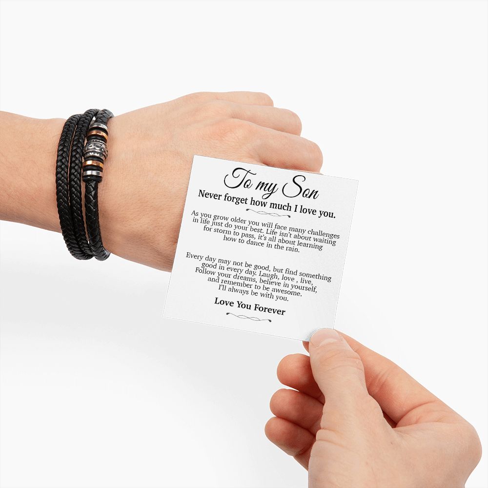 To My Son Bracelet Necklace,Son Gift from Mom Dad, Chrismas Gift, Birthday Gift for Him