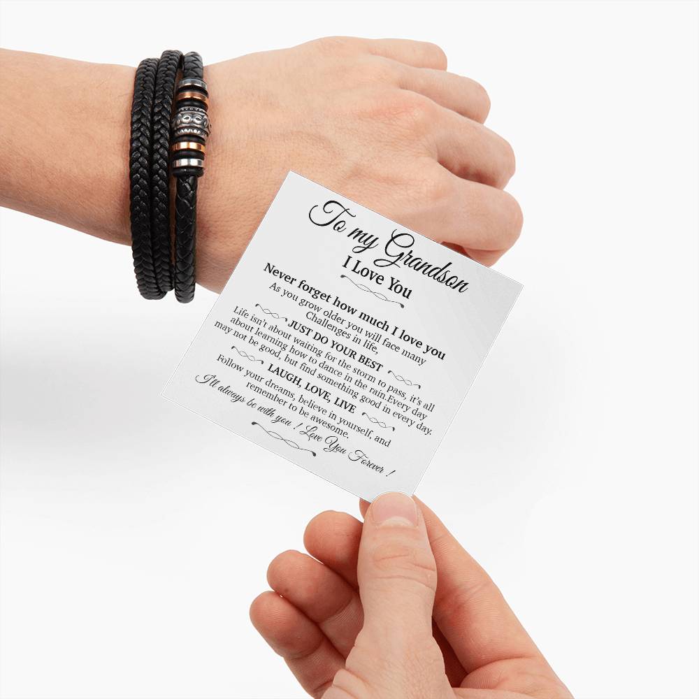 To My Grandson Bracelet Necklace,Grandson Gifts From Grandma, Chrismas Gift, Birthday Gift for Him