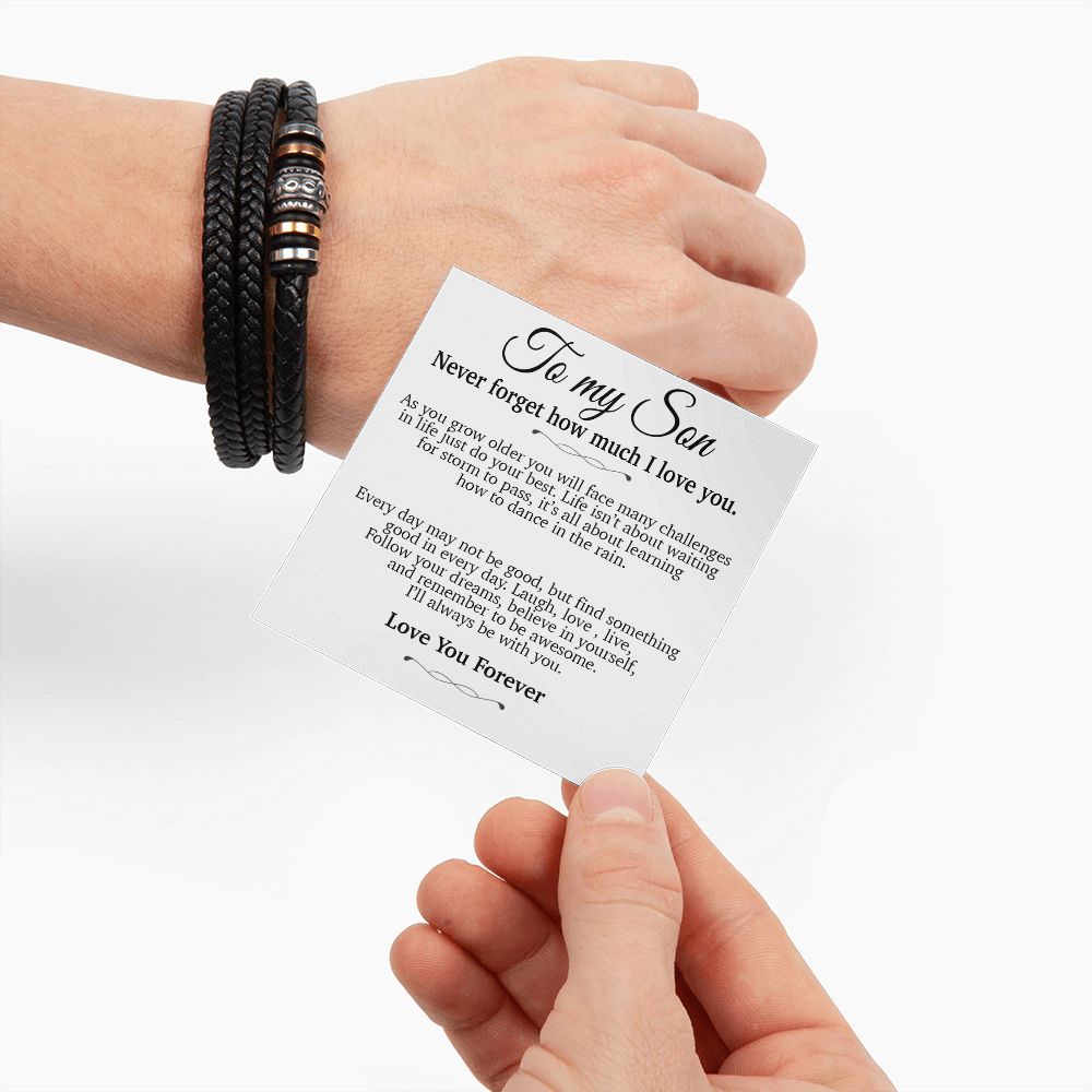 To My Son Bracelet Necklace,Son Gift from Mom Dad, Chrismas Gift, Birthday Gift for Him