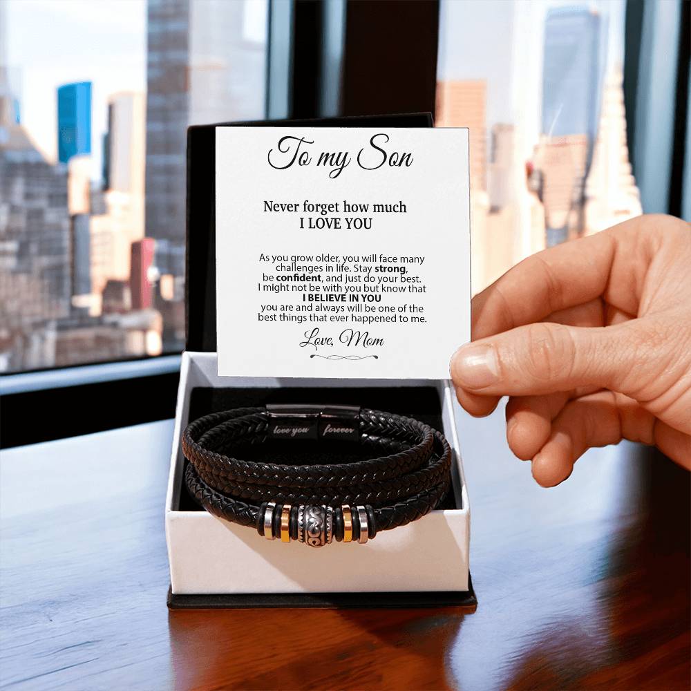 To My Son Bracelet Necklace,Son Gift from Mom, Christmas Gift, Birthday Gift for Her