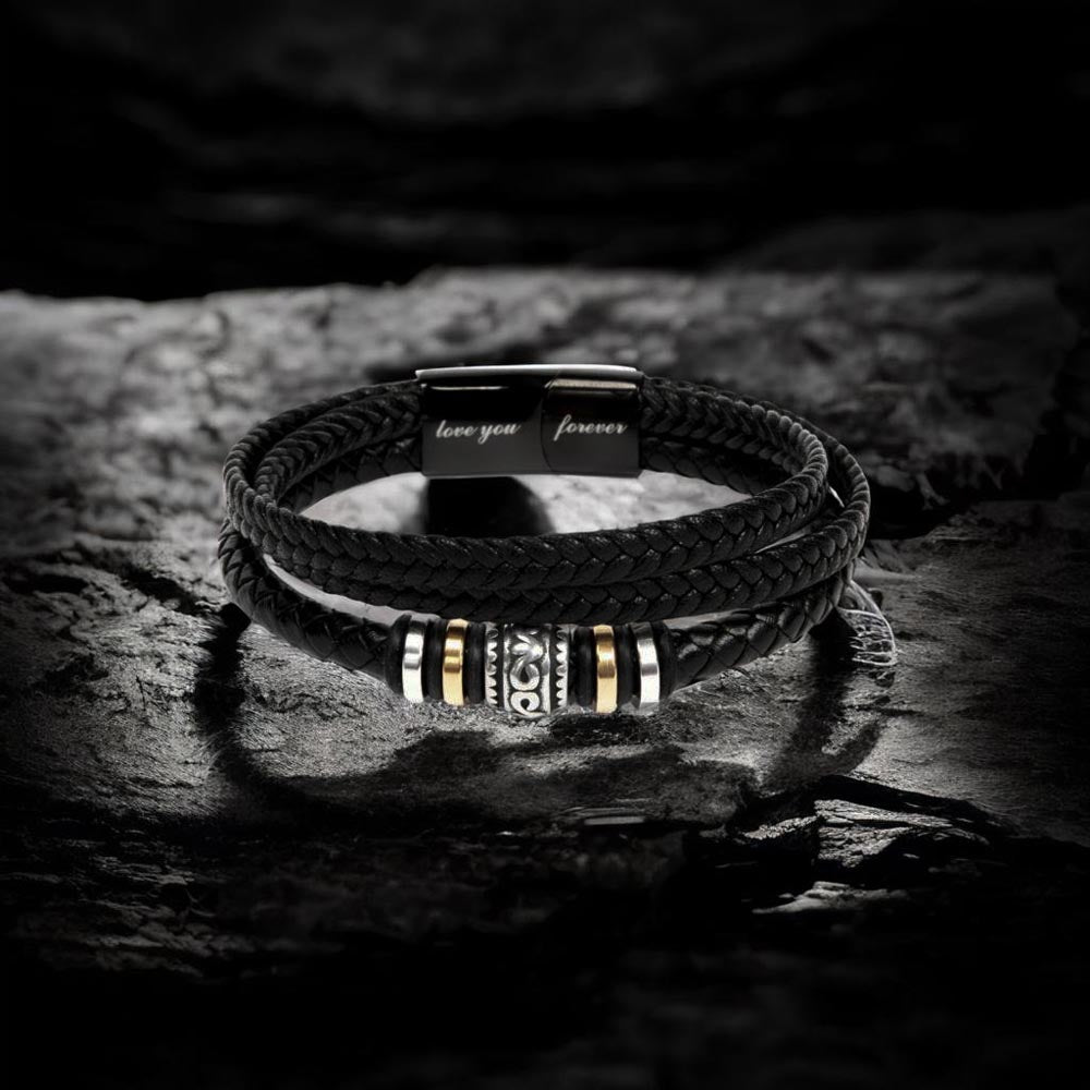 To My Son Bracelet, Mens Vegan Leather Braided Bracelet, Graduation Gift From Mom, Gift for Son from Mom