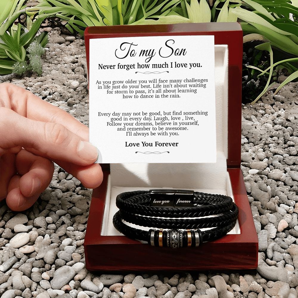 To My Son Bracelet Necklace,Son Gift from Mom Dad, Chrismas Gift, Birthday Gift for Him