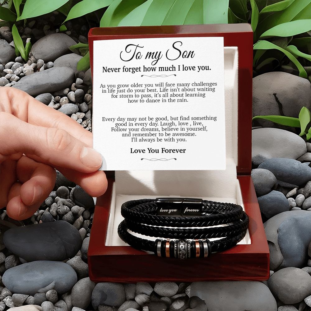 To My Son Bracelet Necklace,Son Gift from Mom Dad, Chrismas Gift, Birthday Gift for Him