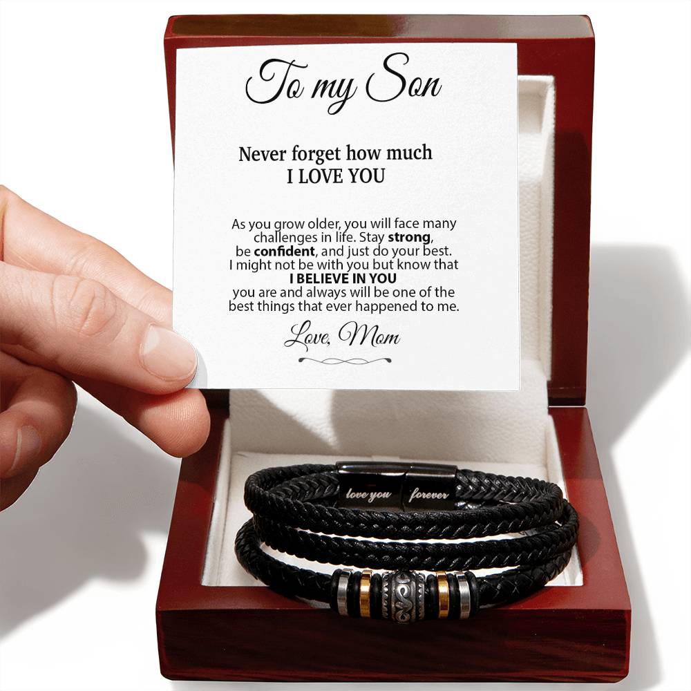 To My Son Bracelet Necklace,Son Gift from Mom, Christmas Gift, Birthday Gift for Her