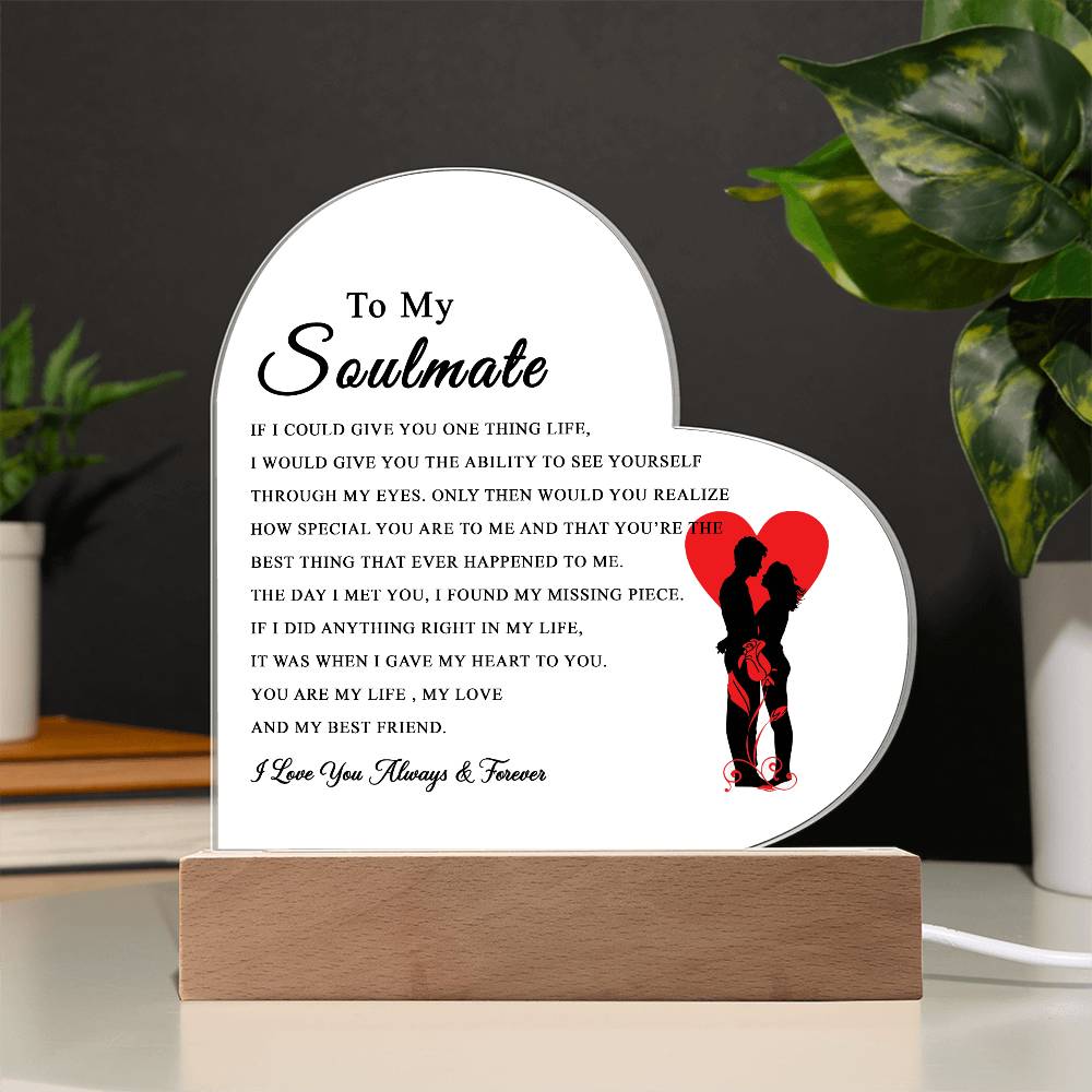 To My Soulmate Acrylic Plaque, Gifts for Wife, Soulmate from Husband Soulmate Gift