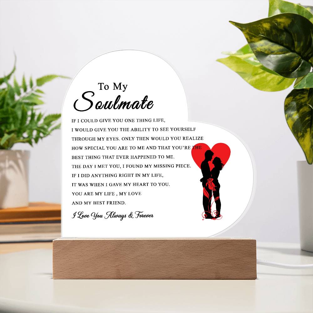 To My Soulmate Acrylic Plaque, Gifts for Wife, Soulmate from Husband Soulmate Gift