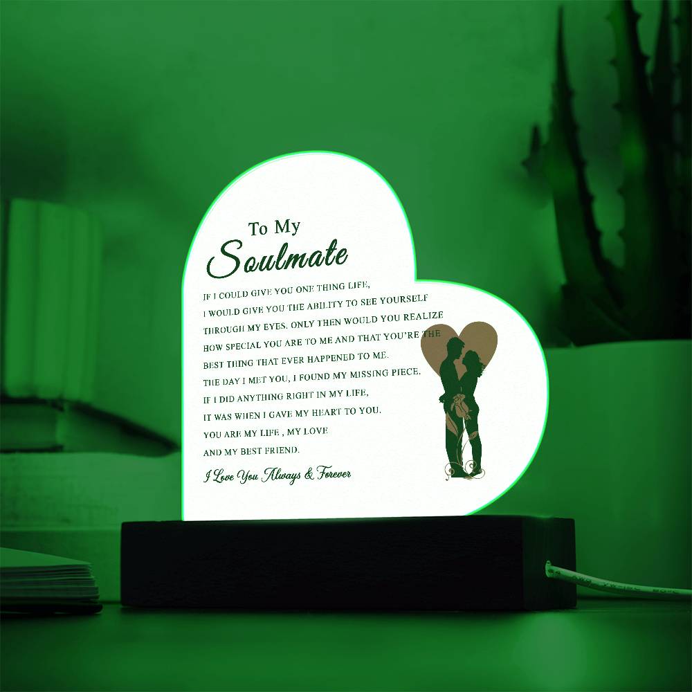 To My Soulmate Acrylic Plaque, Gifts for Wife, Soulmate from Husband Soulmate Gift