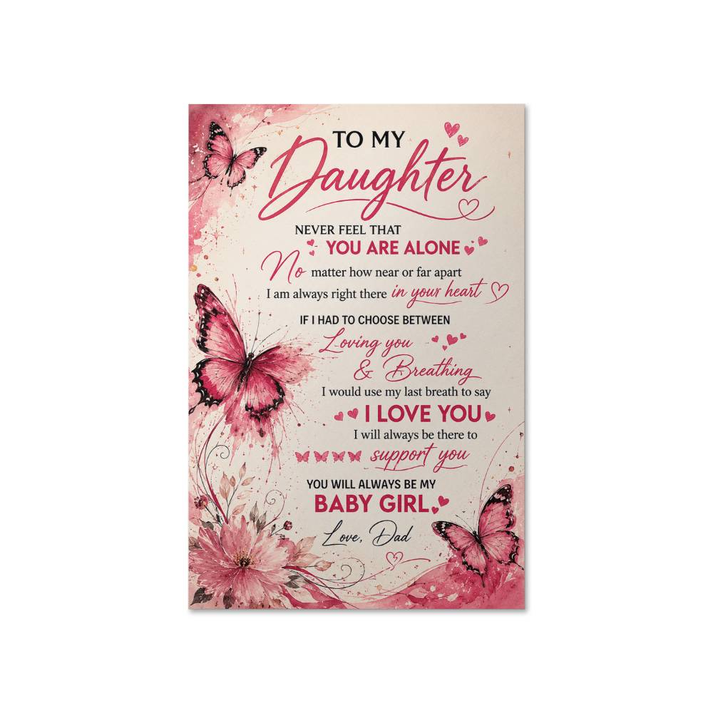To My Daughter Never Feel Alone Poster